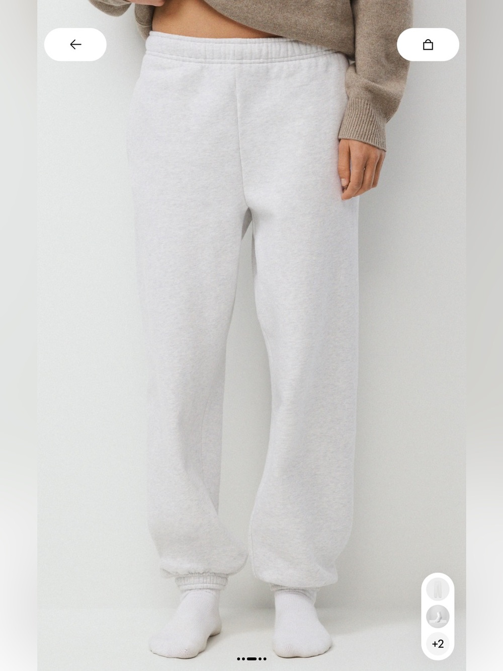 Aritzia Cozy Sweatfleece Mega Sweatpant Heather Cloud White Joggers